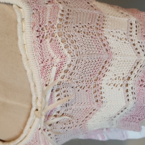 Urban Outfitters Blaire Pink and Cream Knit Cropped Sweater Top Size S - Picture 4 of 8